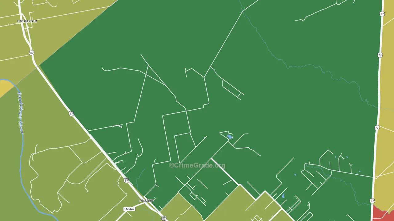 Nursery, TX Map of Theft Rates