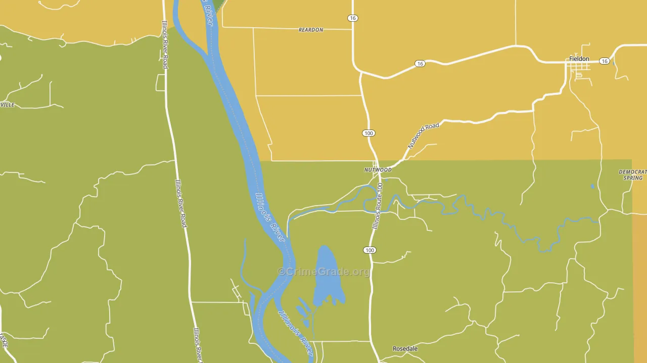 Nutwood, IL Map of Theft Rates