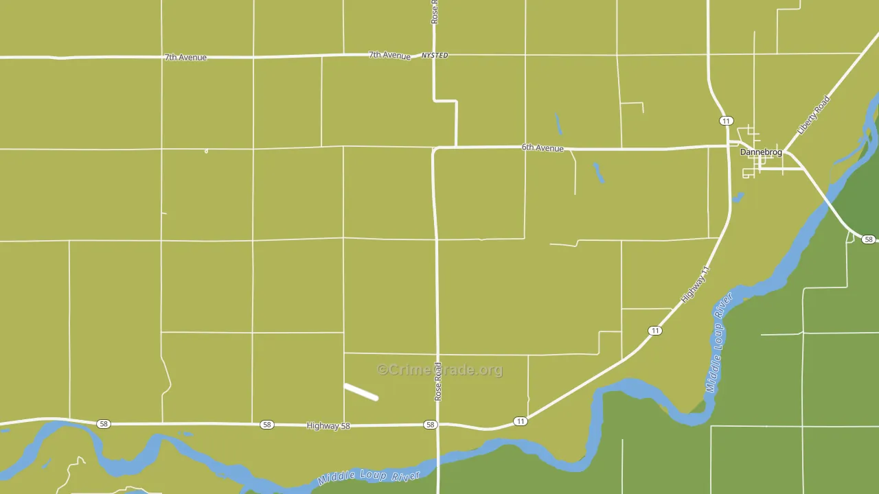 Nysted, NE Map of Theft Rates