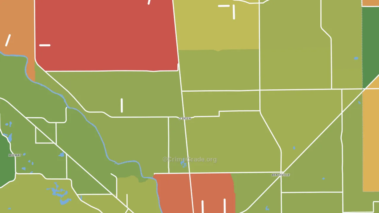 O'Brien, FL Map of Theft Rates