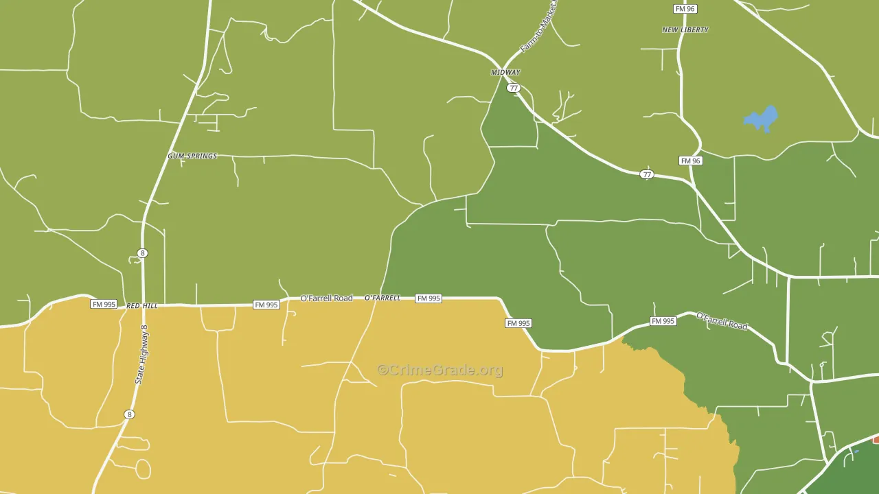 O'Farrell, TX Map of Theft Rates