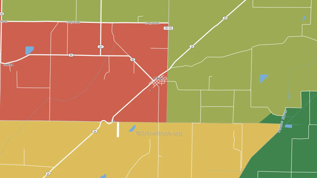 O'Kean, AR Map of Theft Rates