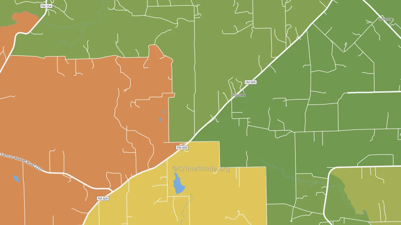O'Quinn, TX Map of Theft Rates