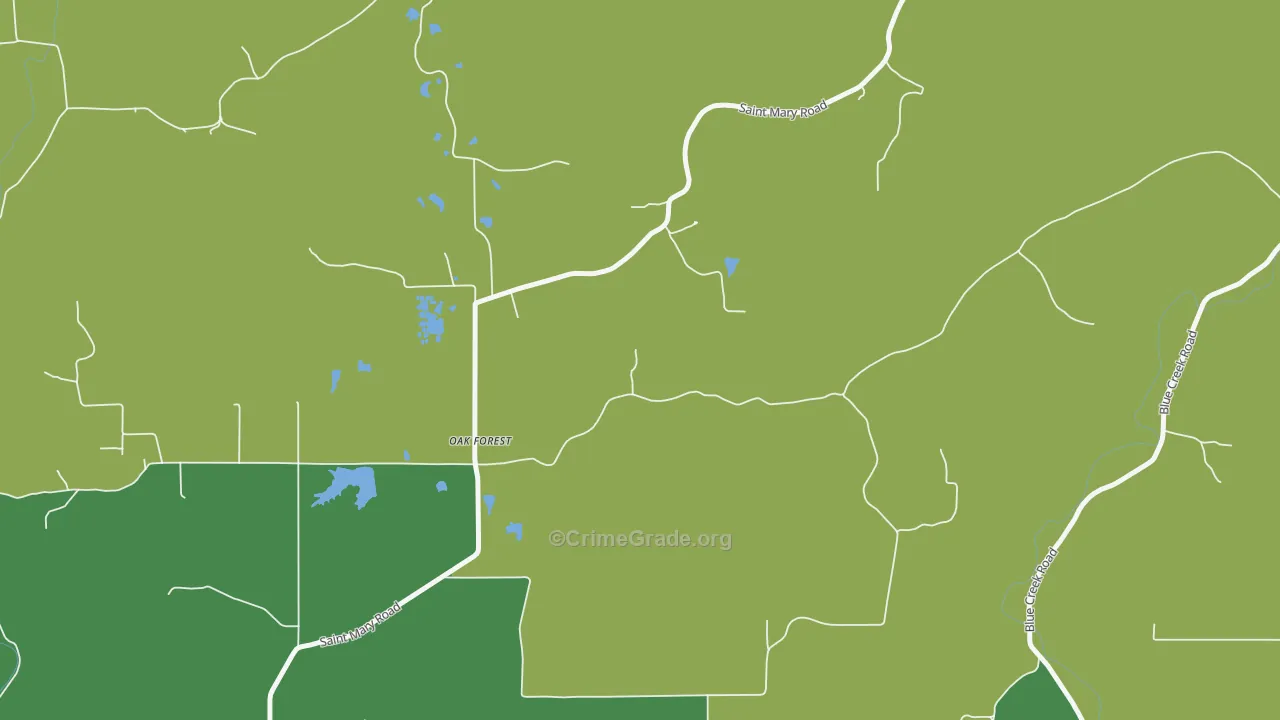 Oak Forest, IN Map of Theft Rates