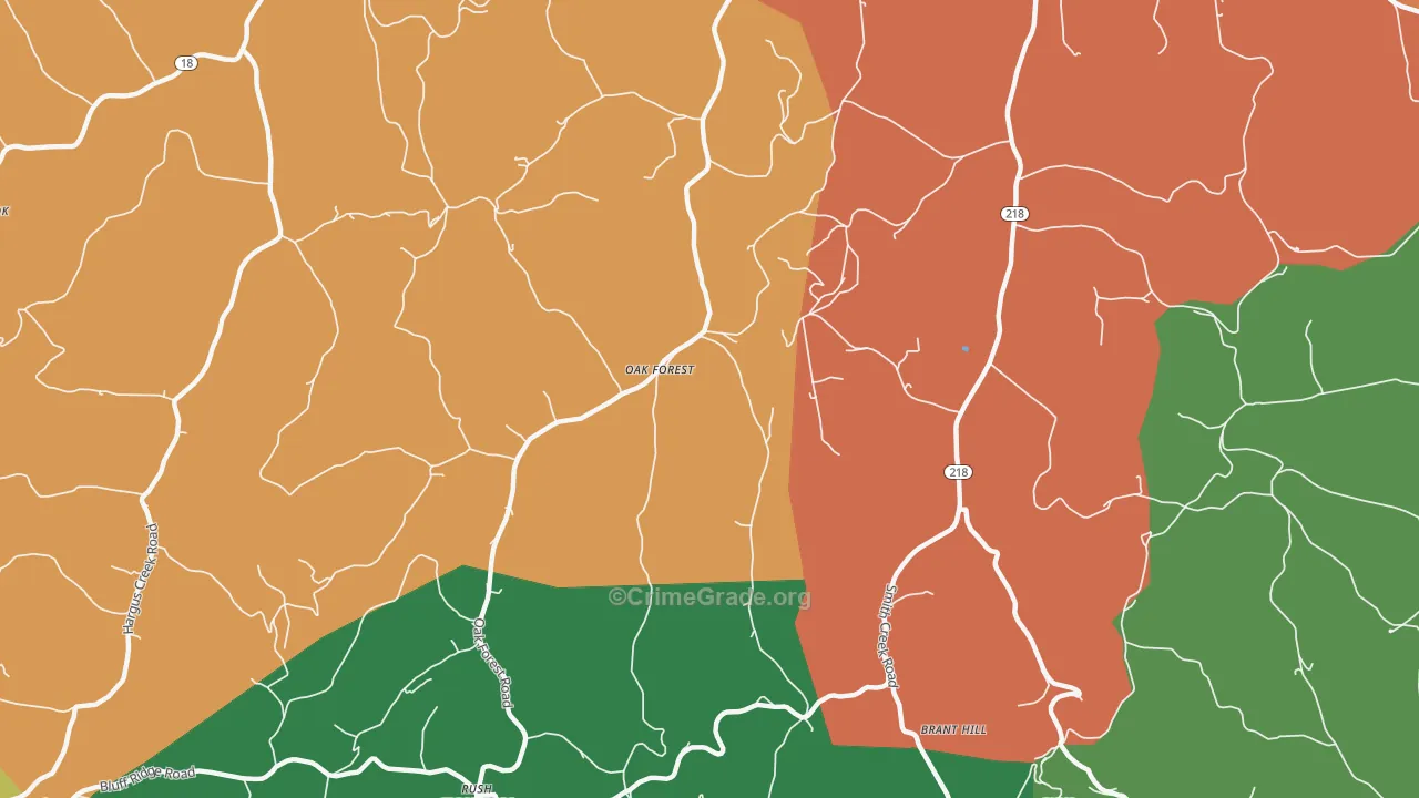 Oak Forest, PA Map of Theft Rates