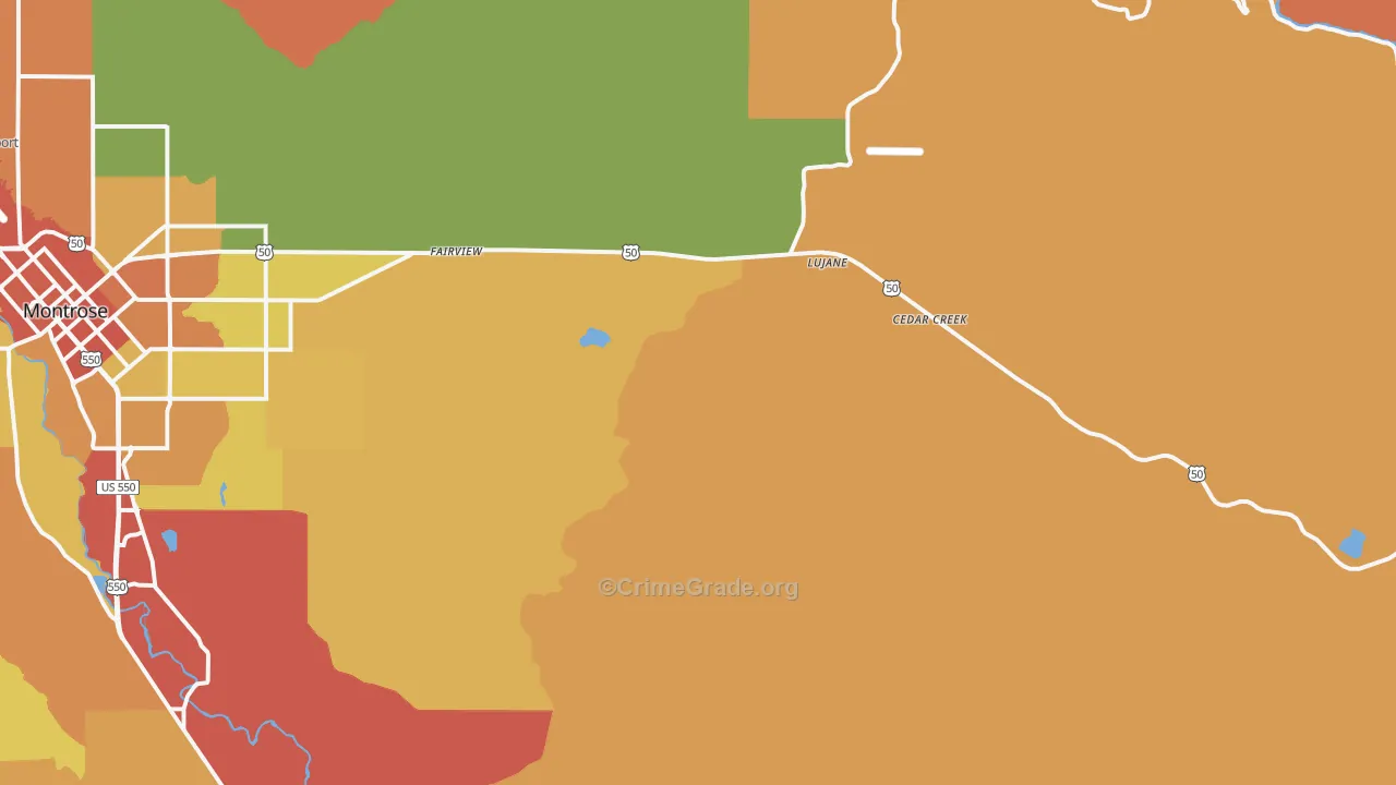 Oak Grove, CO Map of Theft Rates