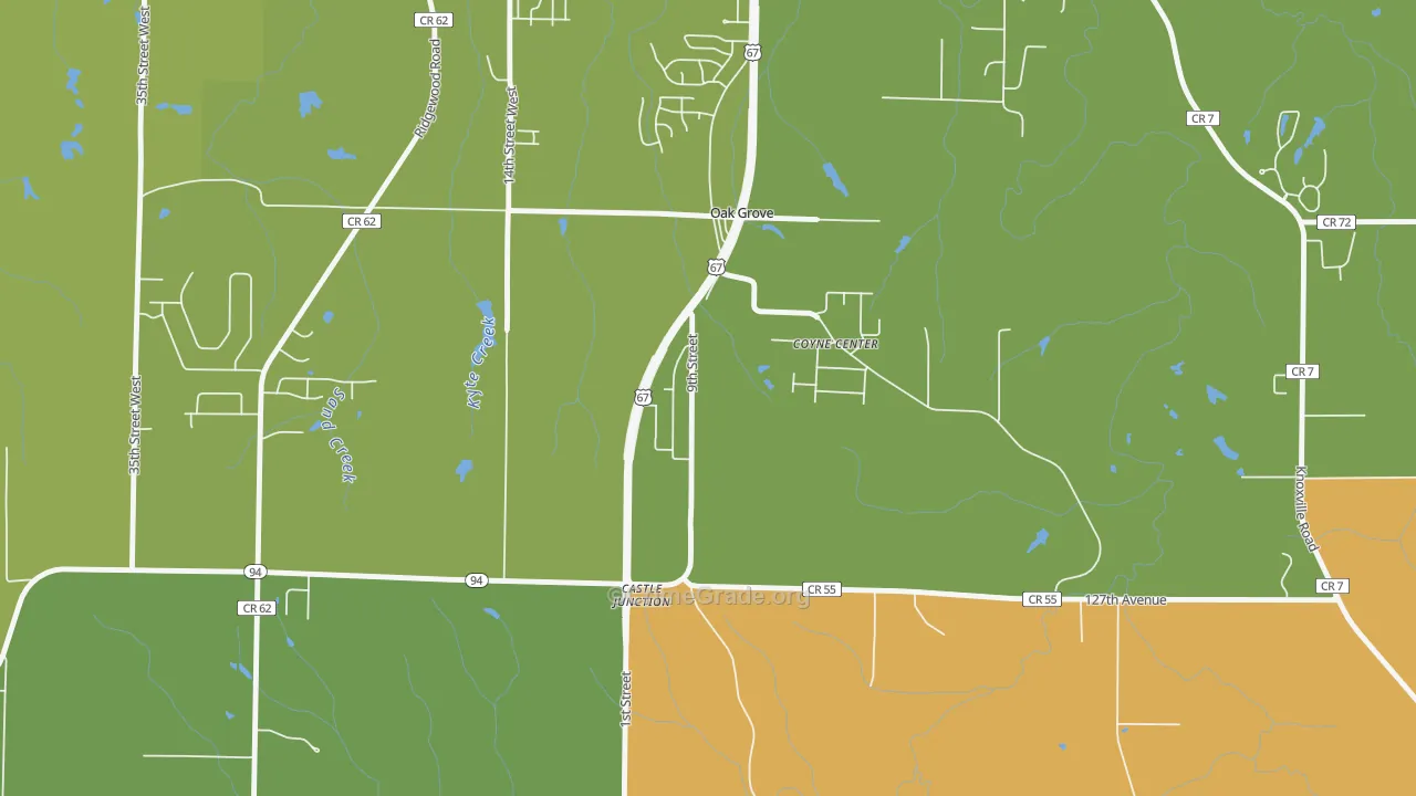 Oak Grove, IL Map of Theft Rates