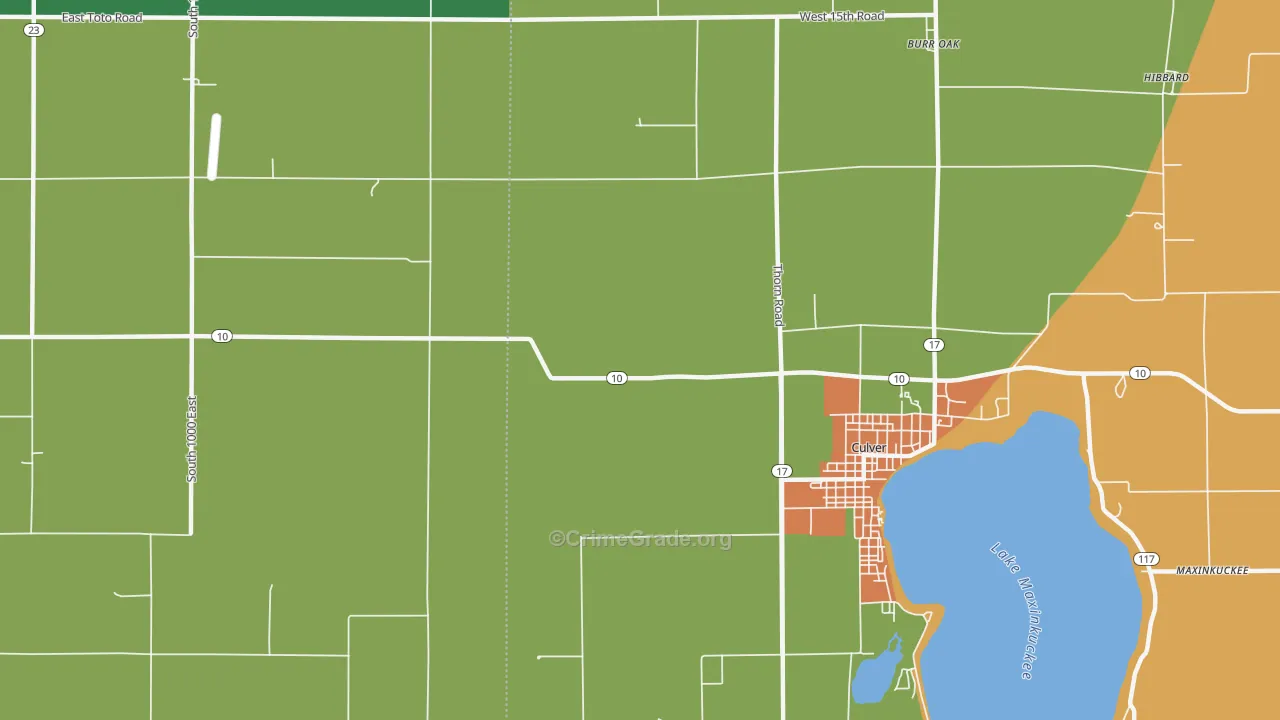 Oak Grove, IN Map of Theft Rates