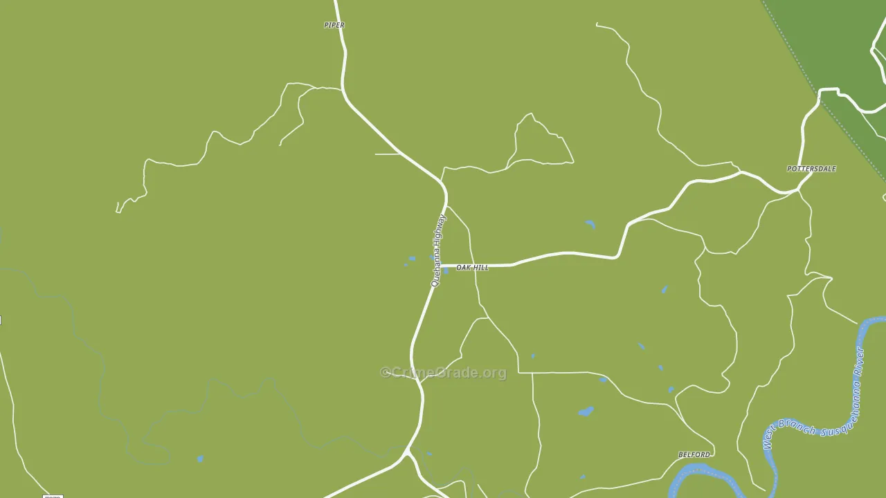 Oak Hill, PA Map of Theft Rates