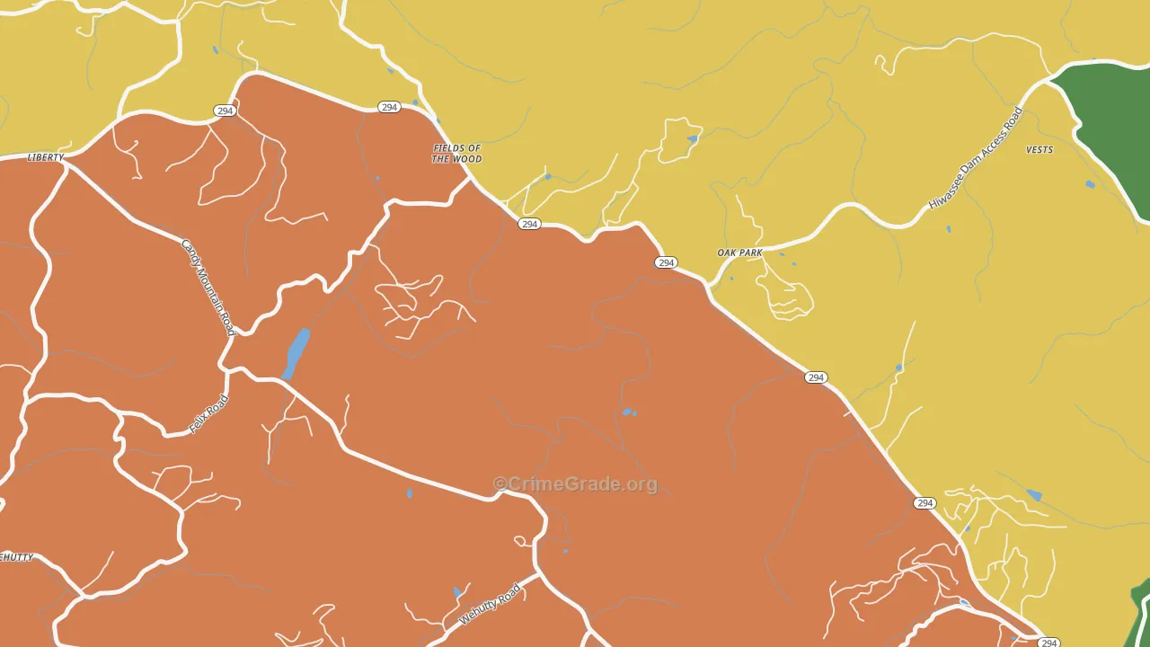 Oak Park, NC Map of Theft Rates
