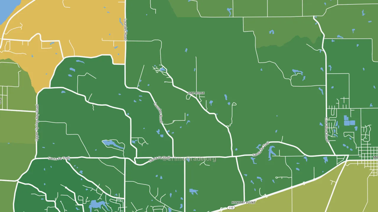 Oak Ridge, IL Map of Theft Rates