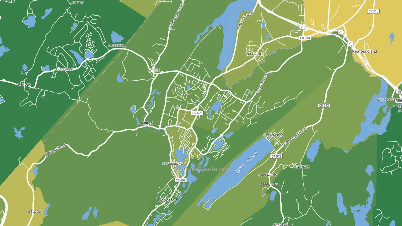 Oak Ridge, NJ Map of Theft Rates