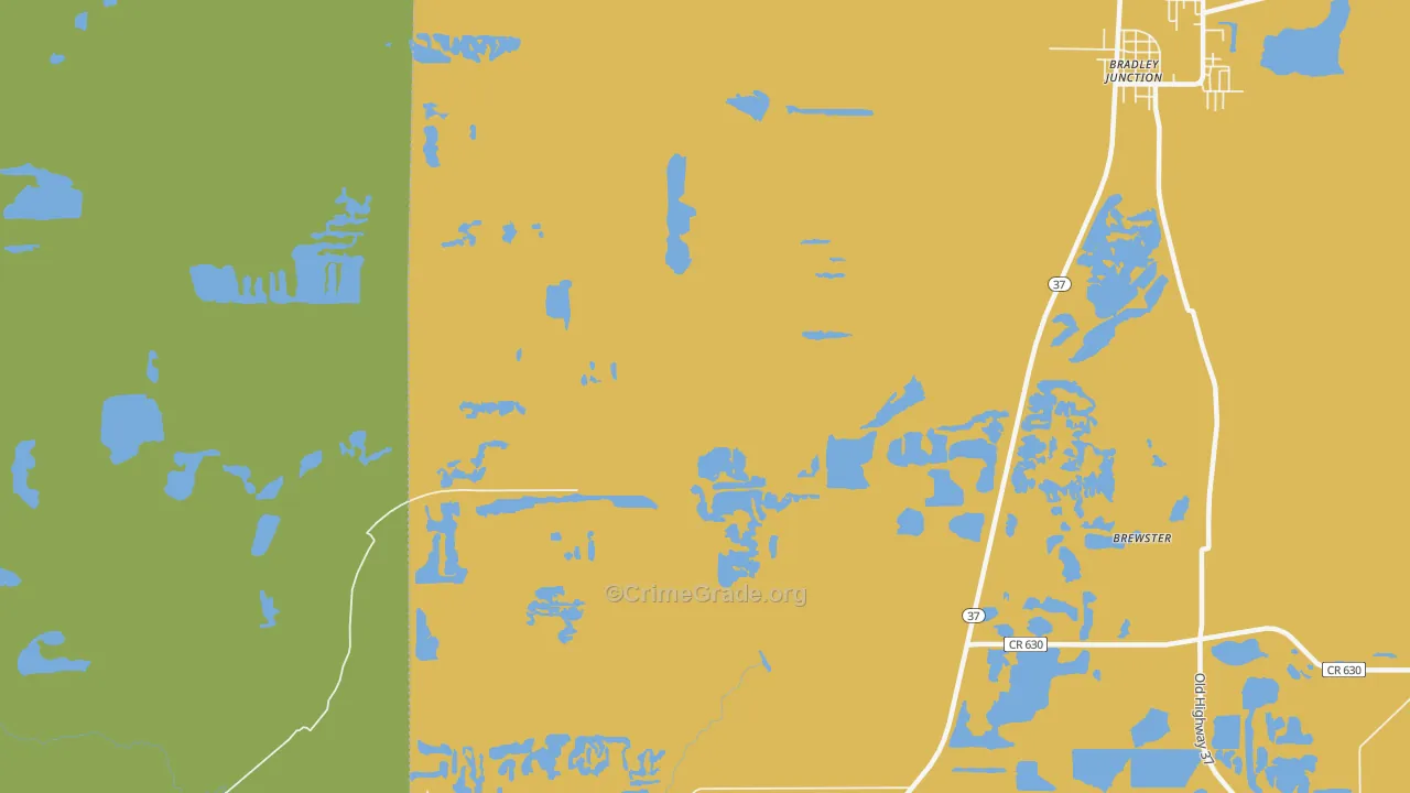 Oak Terrace, FL Map of Theft Rates