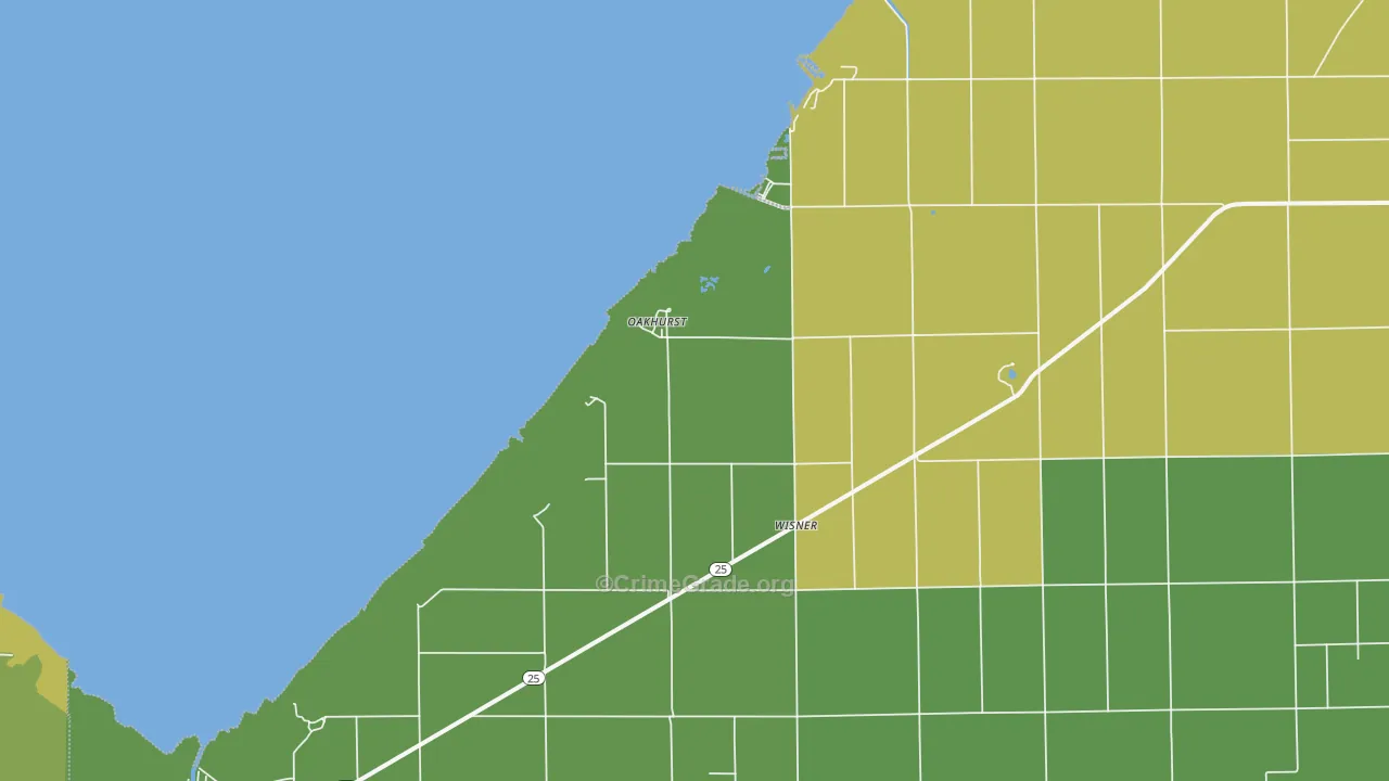 Oakhurst, MI Map of Theft Rates