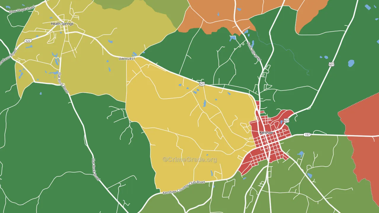Oakhurst, SC Map of Theft Rates