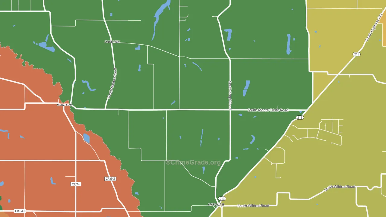Oaklawn, OR Map of Theft Rates