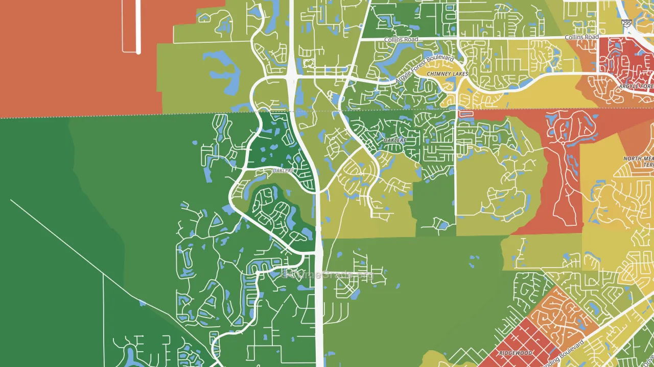 Oakleaf Plantation, FL Map of Theft Rates