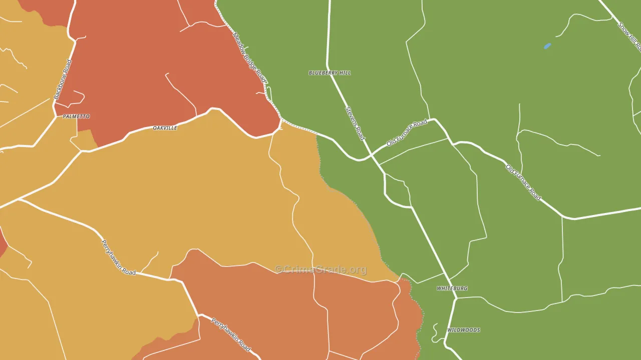 Oakville, MD Map of Theft Rates