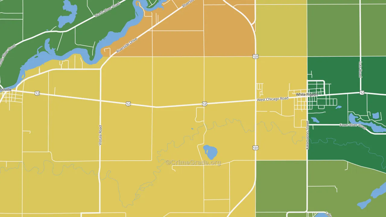 Oakwood, MI Map of Theft Rates