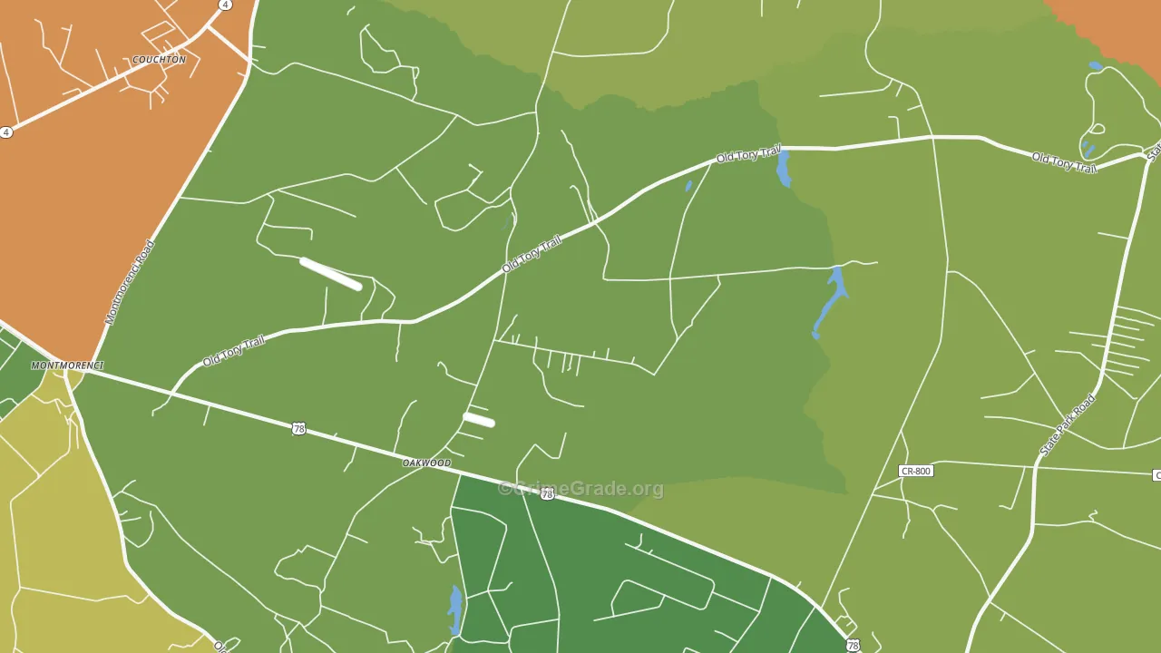 Oakwood, SC Map of Theft Rates