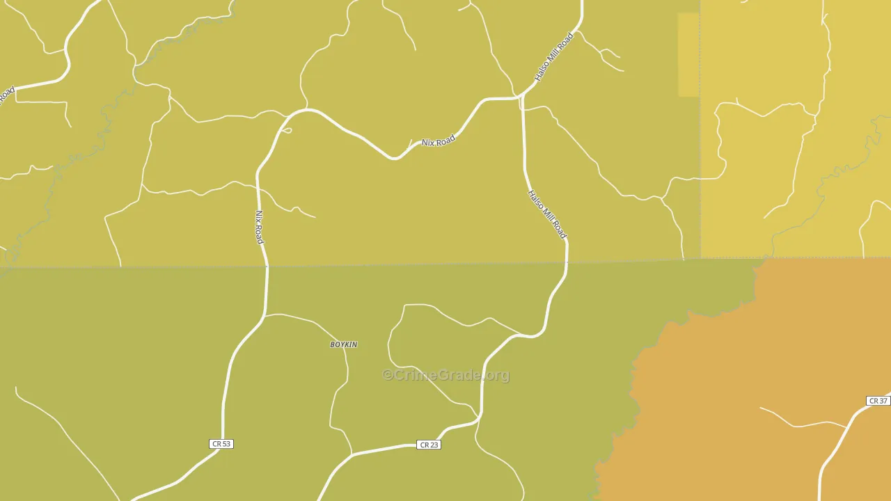 Oaky Streak, AL Map of Theft Rates