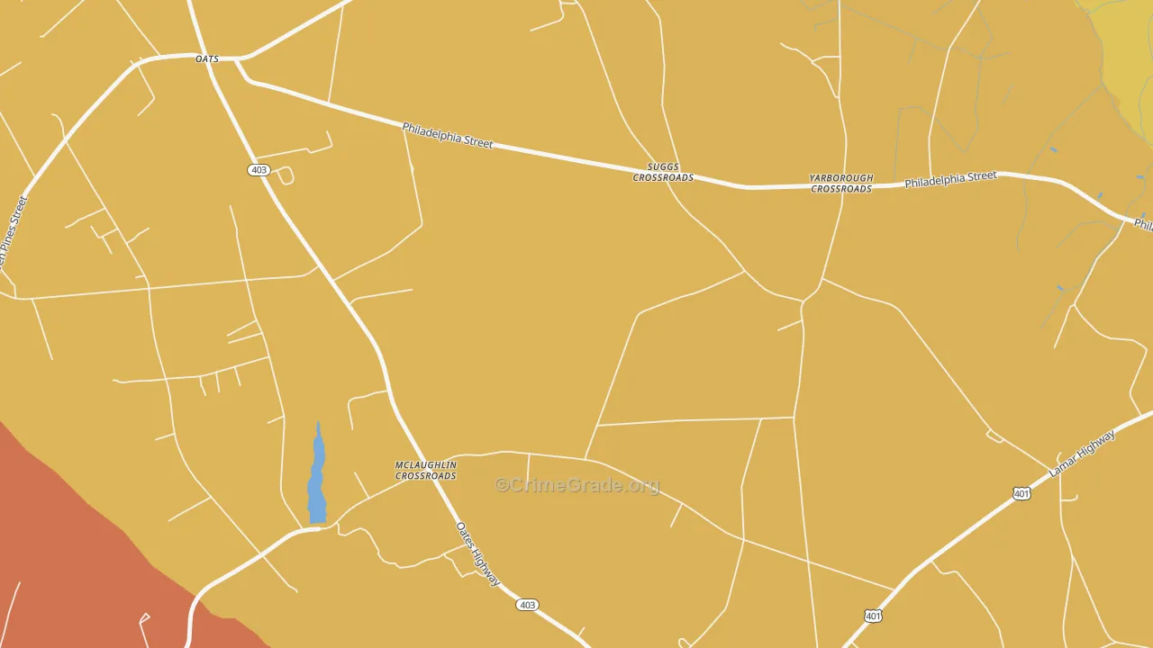 Oats, SC Map of Theft Rates