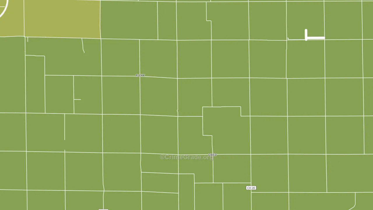 Obed, IL Map of Theft Rates