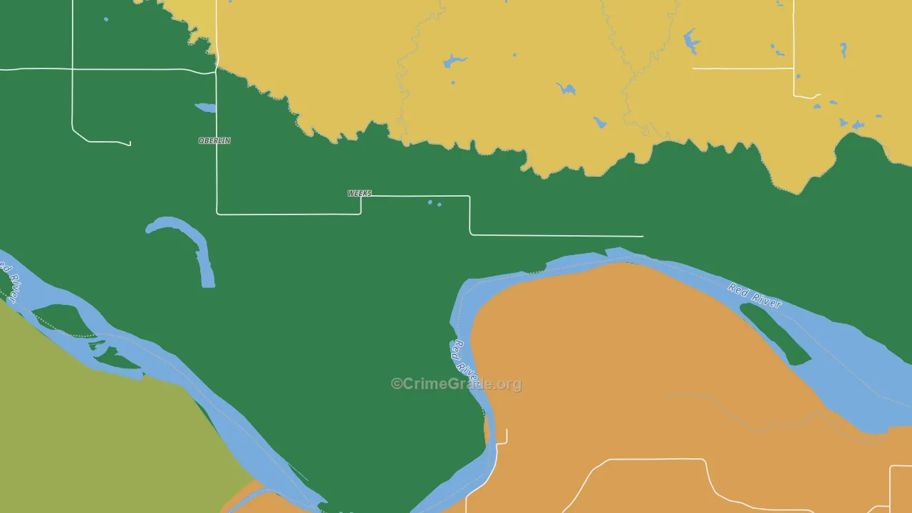Oberlin, OK Map of Theft Rates