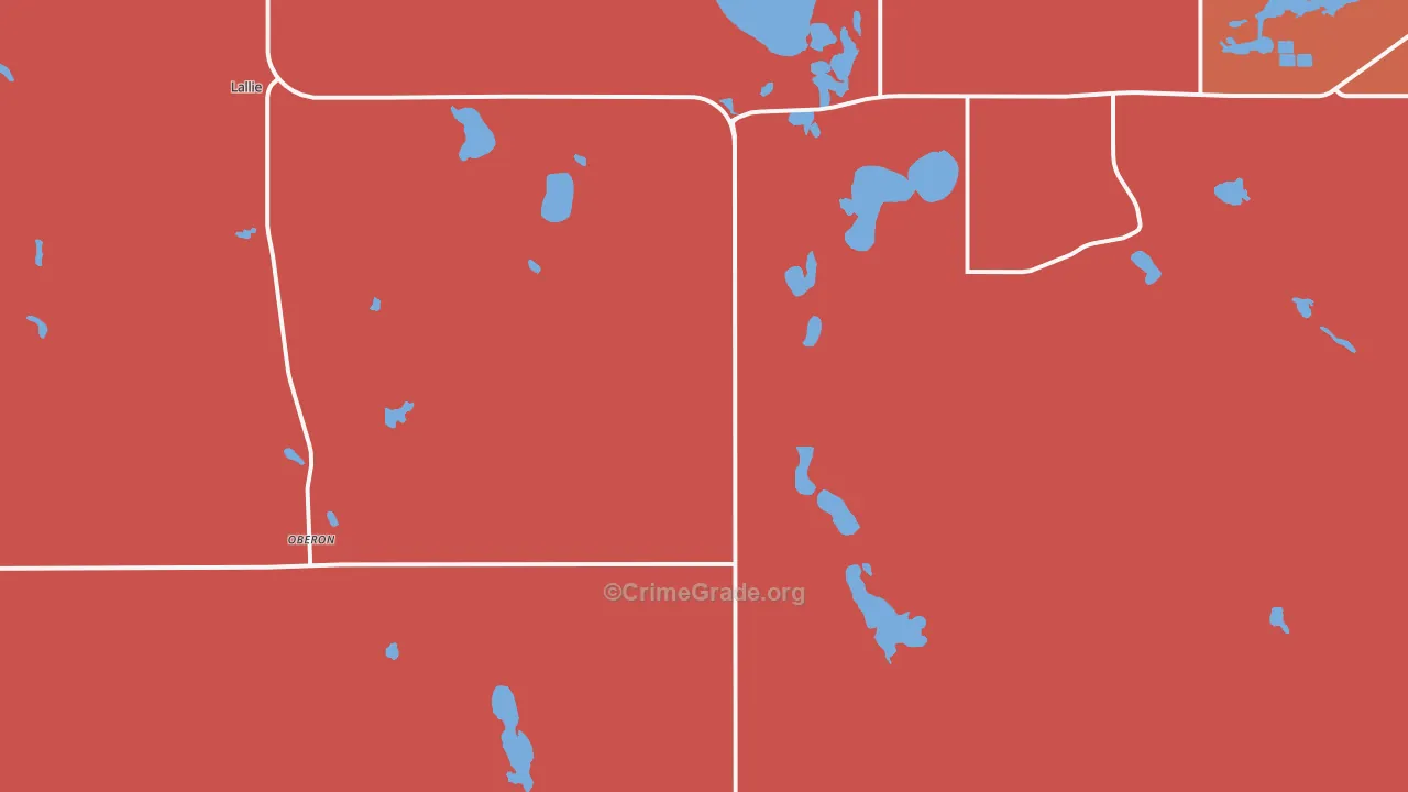 Oberon, ND Map of Theft Rates