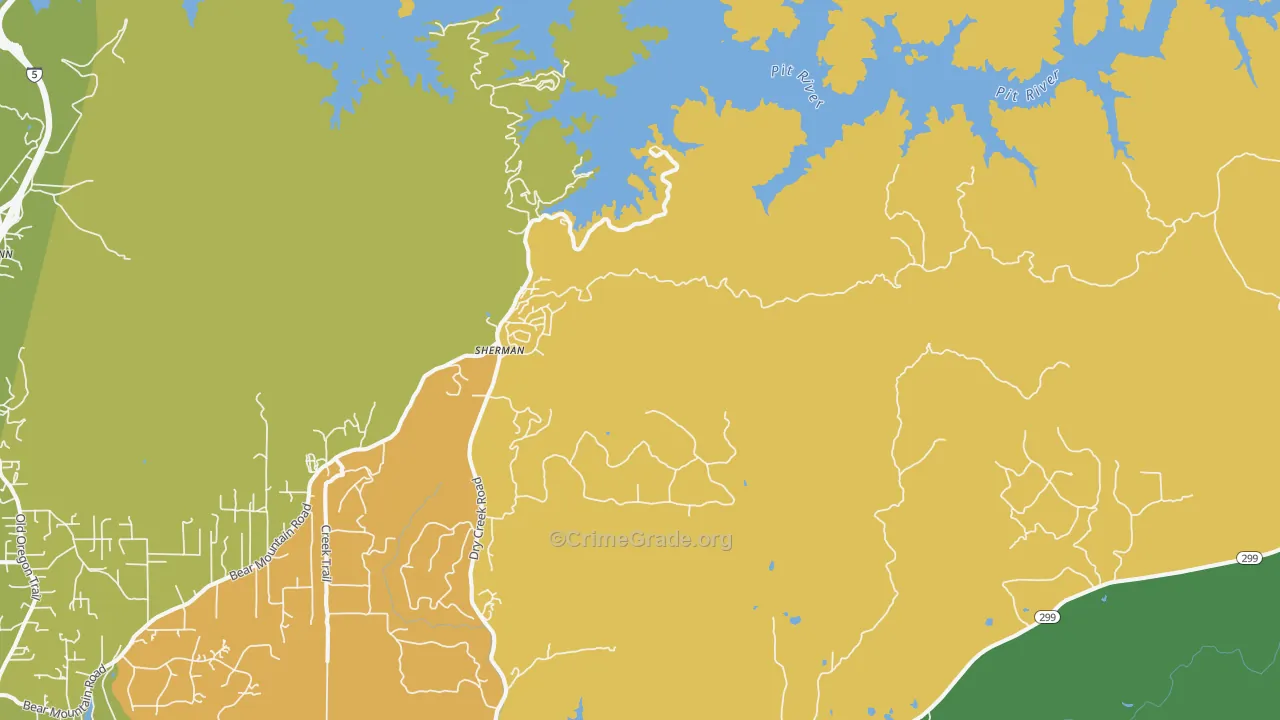 Obrien, CA Map of Theft Rates
