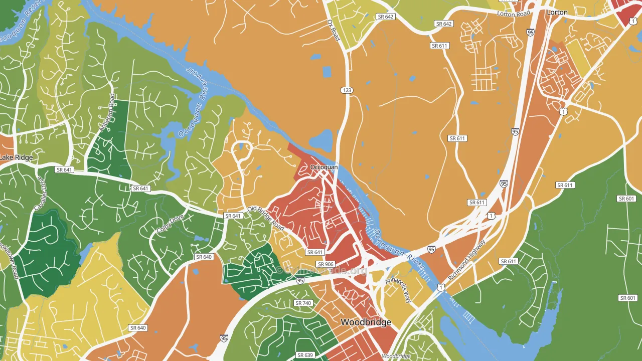 Occoquan, VA Map of Theft Rates