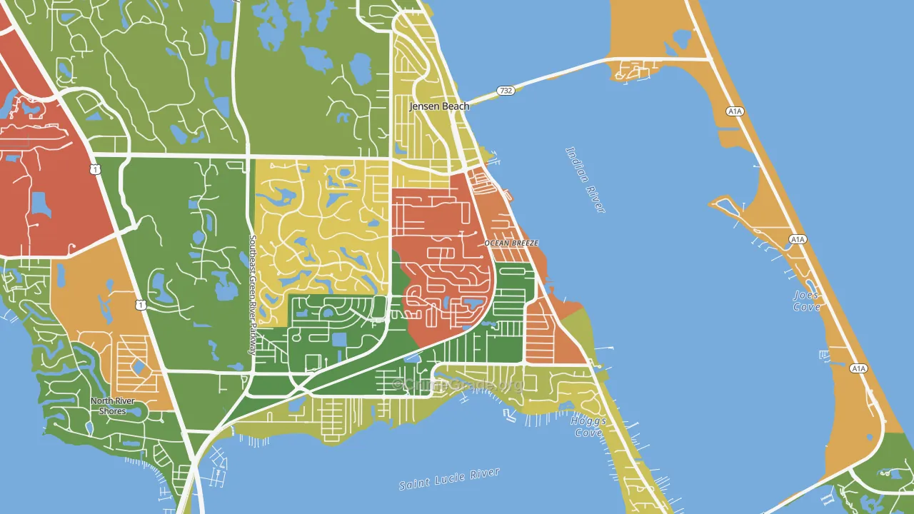 Ocean Breeze Park, FL Map of Theft Rates