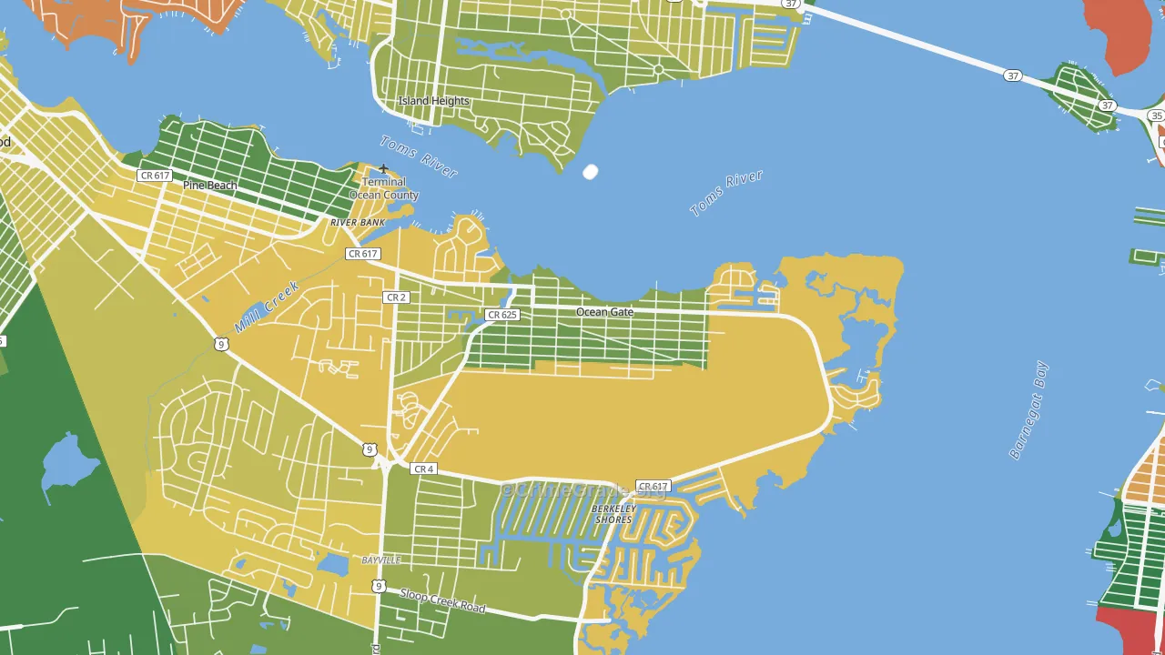 Ocean Gate, NJ Map of Theft Rates