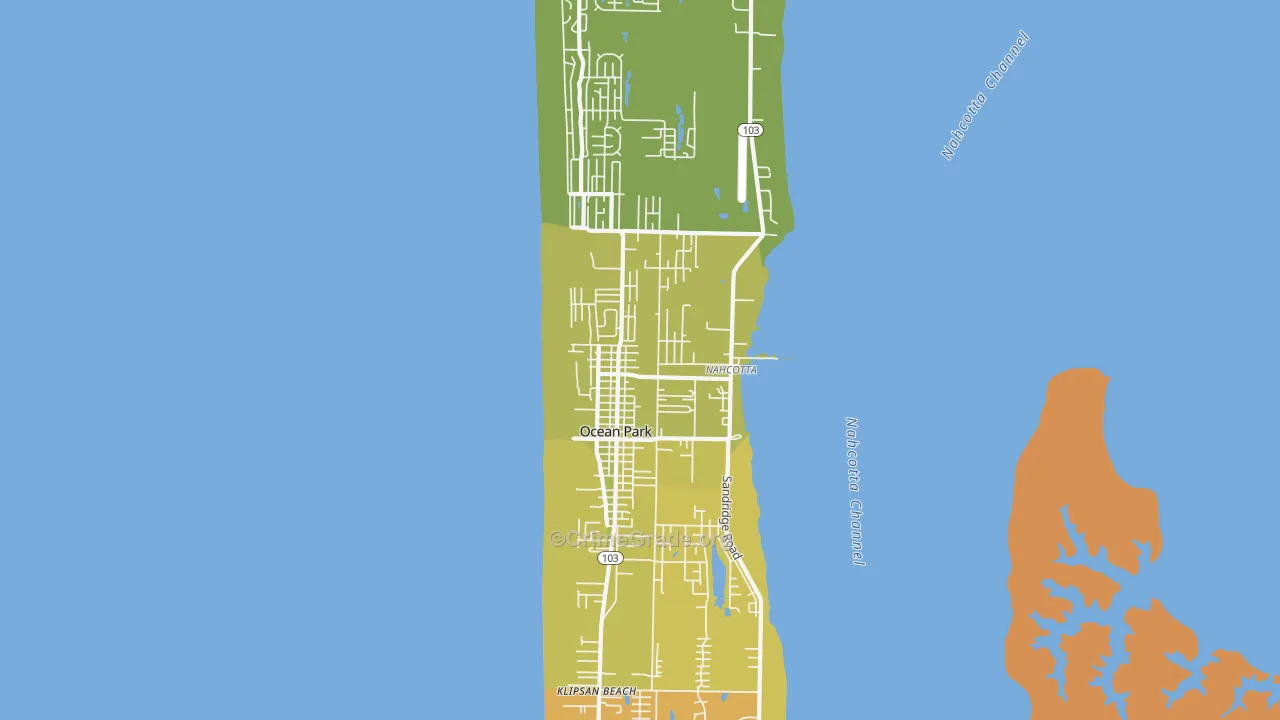 Ocean Park, WA Map of Theft Rates
