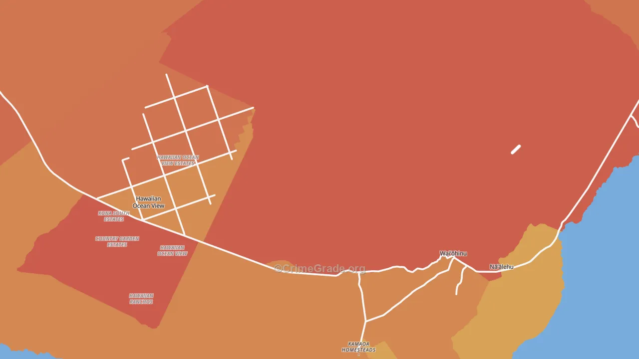 Ocean View, HI Map of Theft Rates