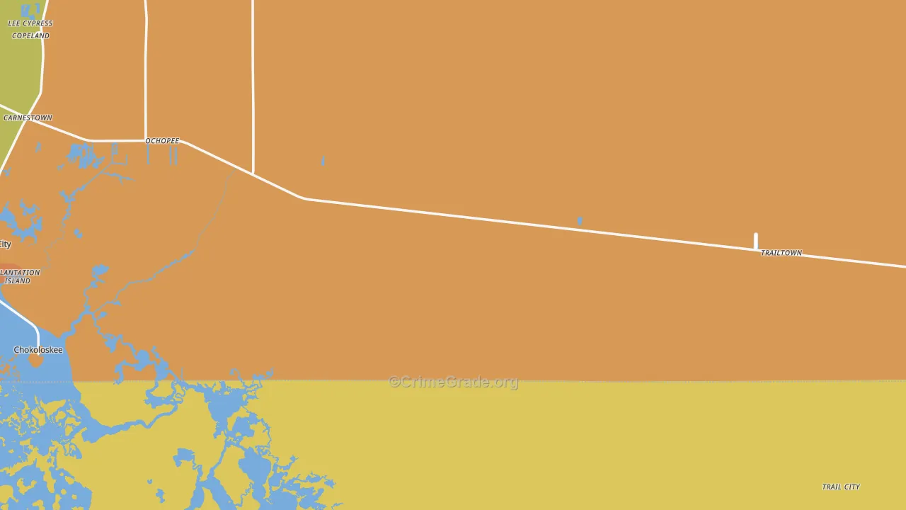 Ochopee, FL Map of Theft Rates