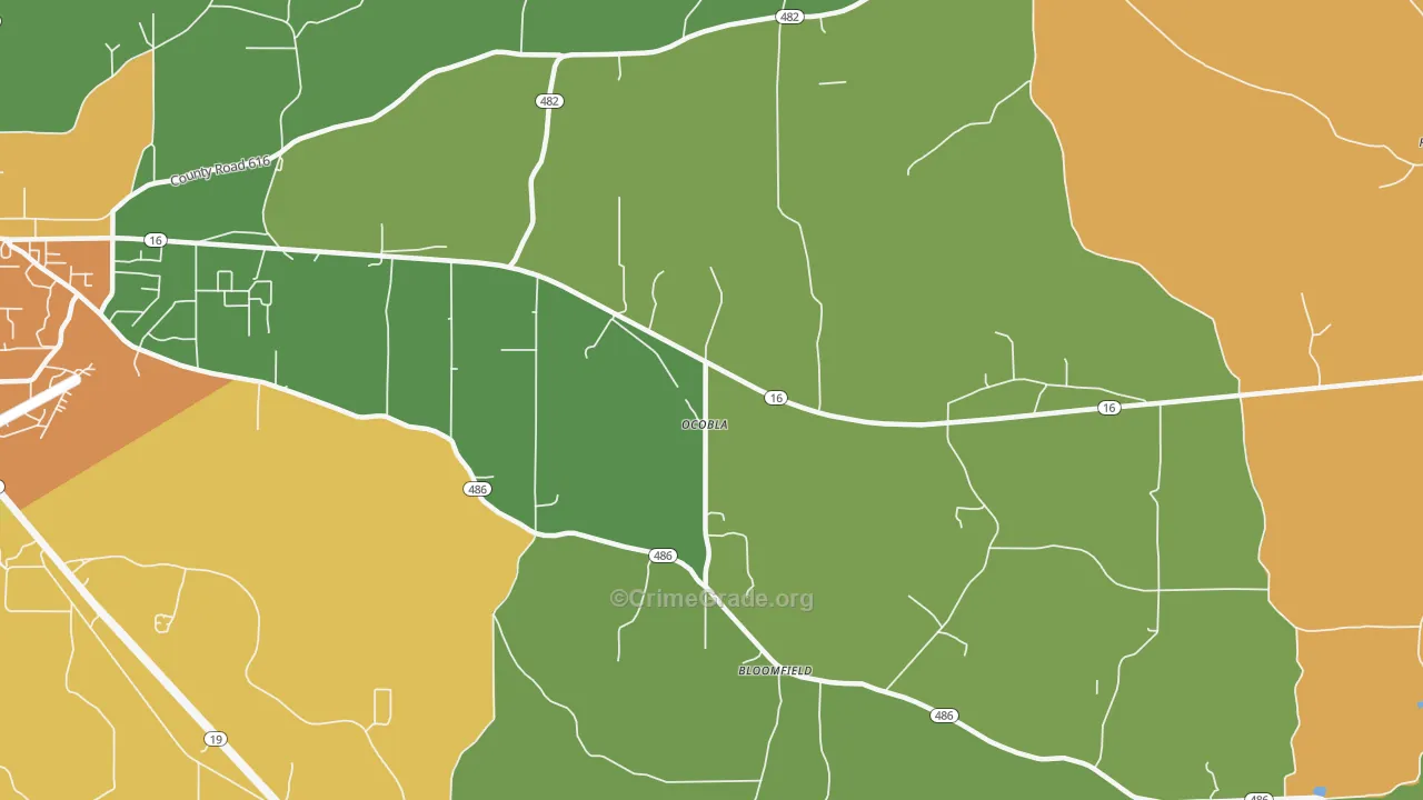 Ocobla, MS Map of Theft Rates