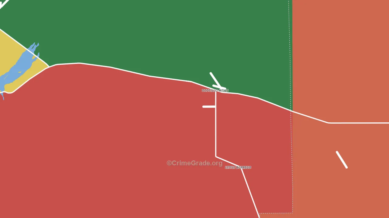 Ocotillo Wells, CA Map of Theft Rates