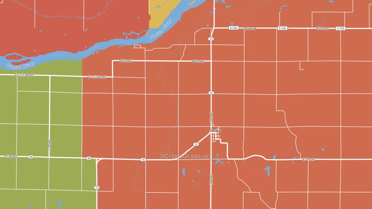 Octavia, NE Map of Theft Rates