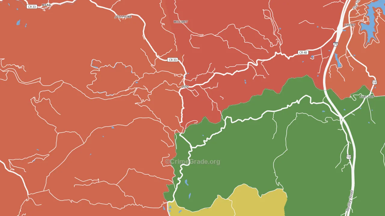 Odd, WV Map of Theft Rates