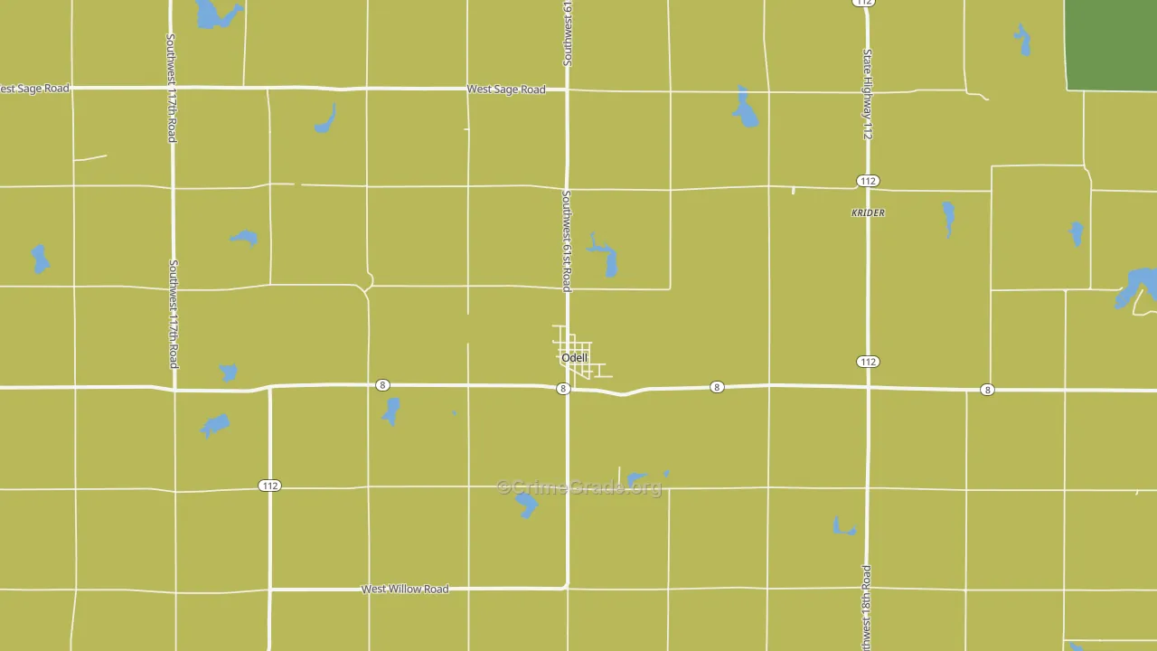 Odell, NE Map of Theft Rates