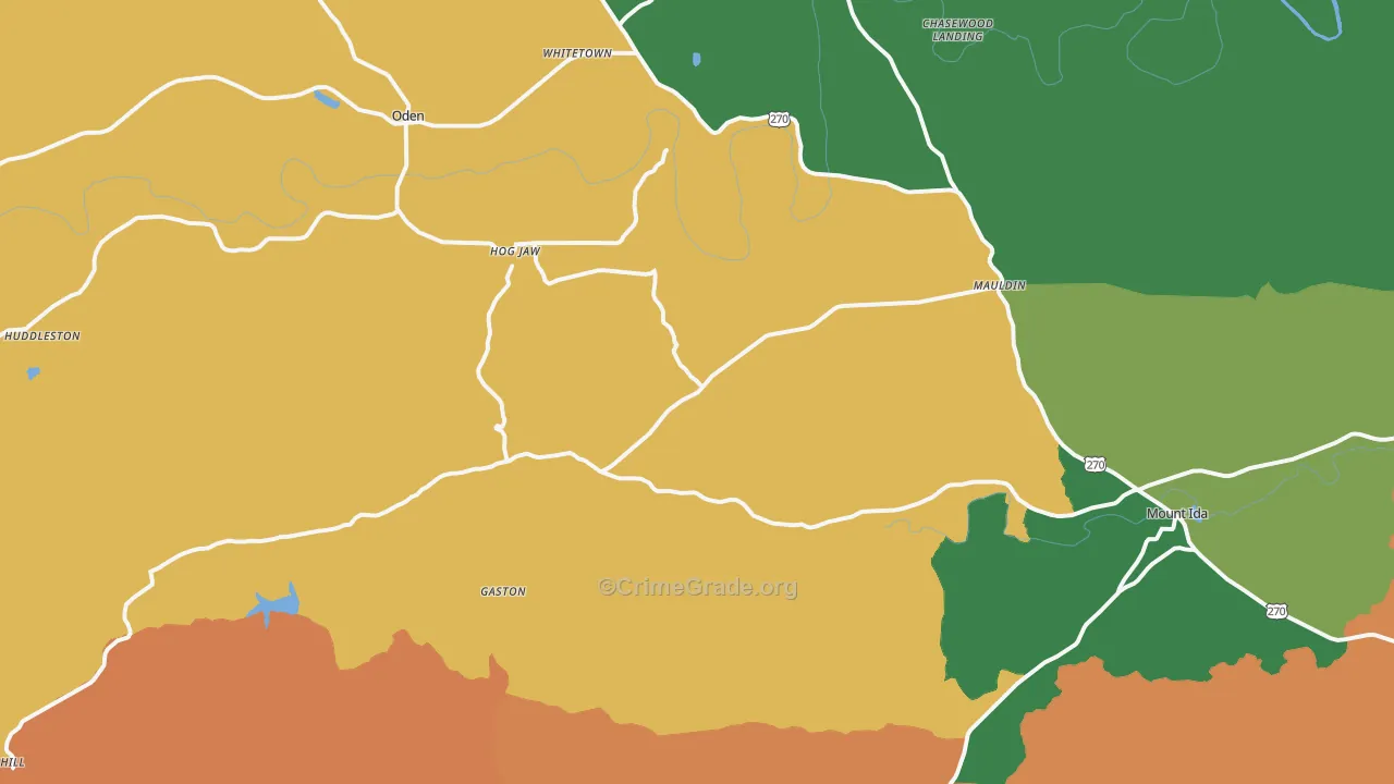 Oden, AR Map of Theft Rates