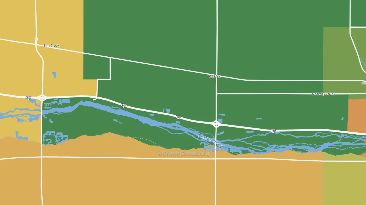 Odessa, NE Map of Theft Rates