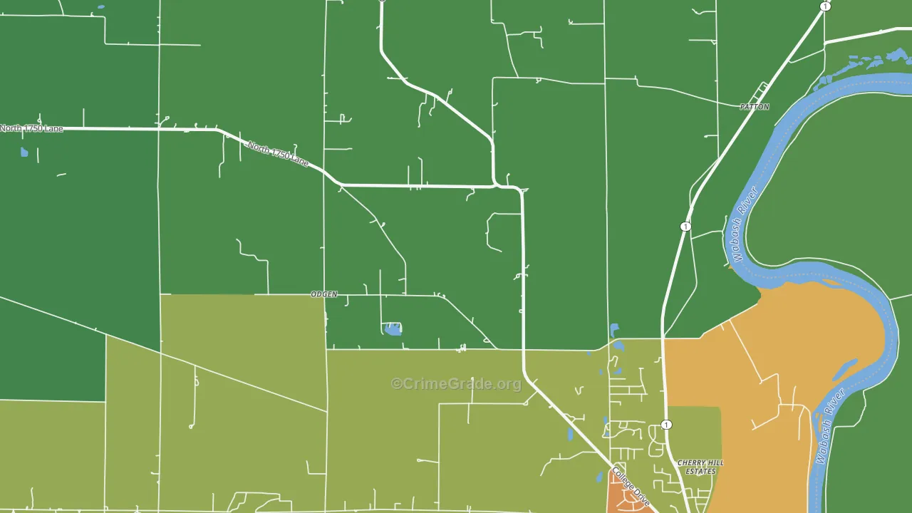 Odgen, IL Map of Theft Rates