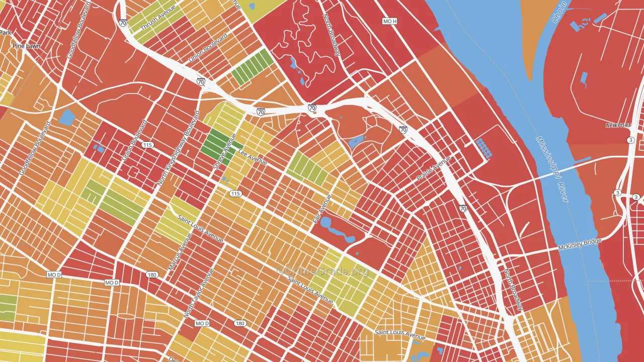O'Fallon, St. Louis, MO Map of Theft Rates