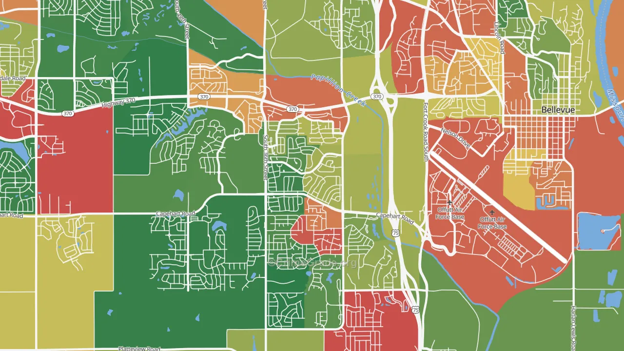 Offutt AFB, NE Map of Theft Rates