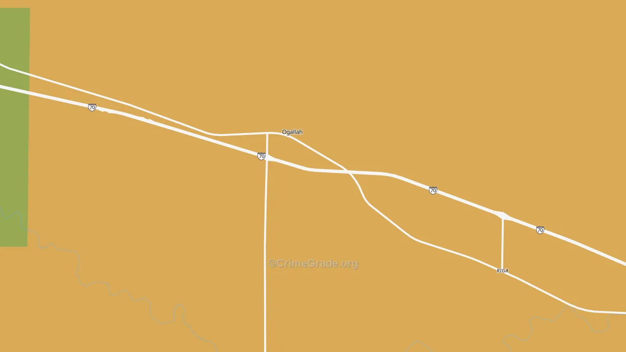 Ogallah, KS Map of Theft Rates