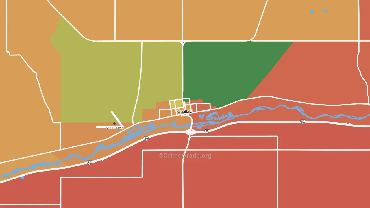 Ogallala, NE Map of Theft Rates
