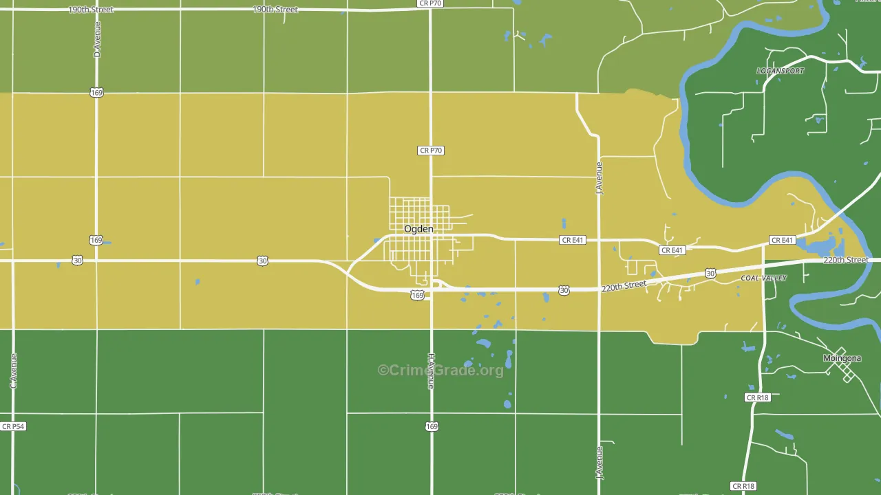 Ogden, IA Map of Theft Rates