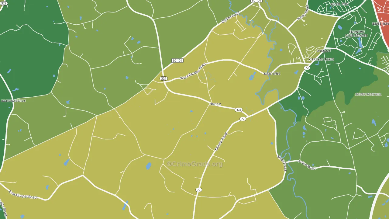 Ogden, SC Map of Theft Rates